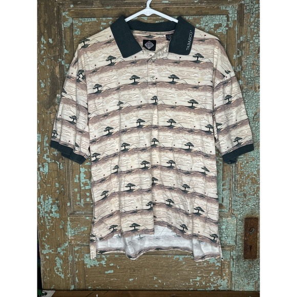Tabasco Other - Vintage Tabasco Polo Shirt Mens Large.  Golf Course Themed Print.